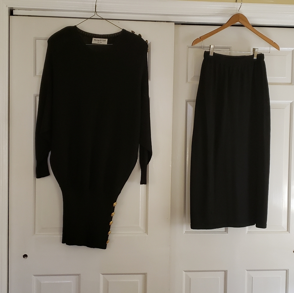 Designer Knit top and long skirt